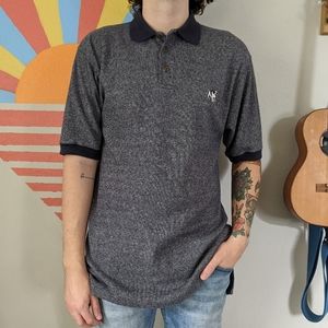 Grey Blue Big Dogs Collard Vintage Polo Shirt